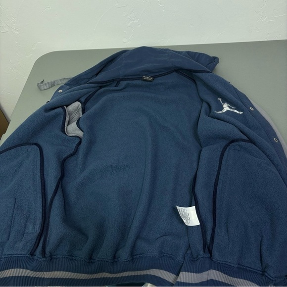 Jordan Varsity Hoodie Jacket 2.0 Snap Front Medium Gray Blue Logo Pockets - Picture 5 of 10